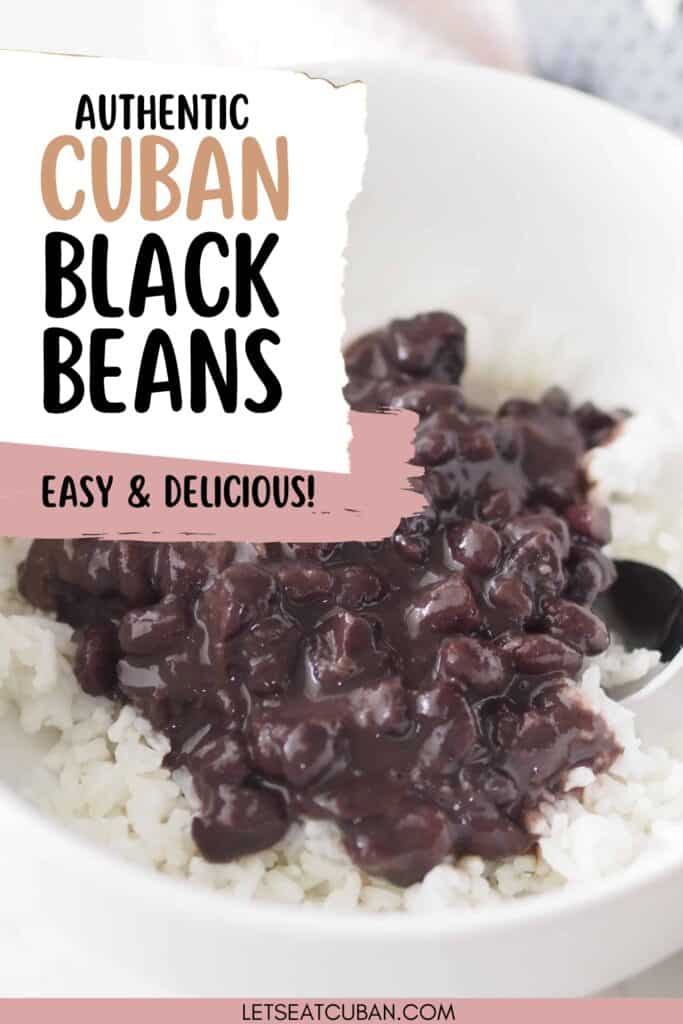 frijoles negros - cuban black beans recipe pin image
