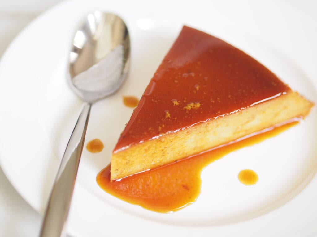 Cuban flan served on dish